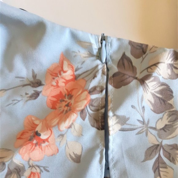 Women's Rose Floral Print Ruffle Hem Romper Short Sleeve Wide Leg Jumpsuit - Picture 12 of 13